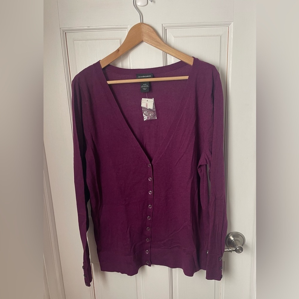 Lane Bryant Rich Purple Knit Cardigan Size 14/16
